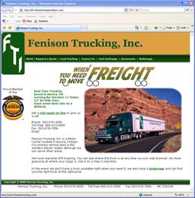 Fenison Trucking Web Site Thumbnail
