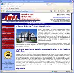NorthWest Property Inspections Web Site Thumbnail